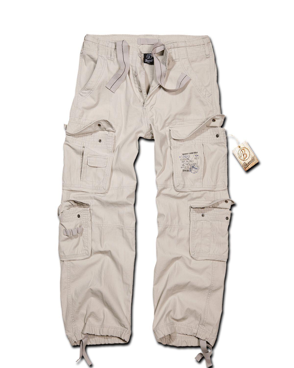 Brandit Pure Vintage Cargobukser Old White - M