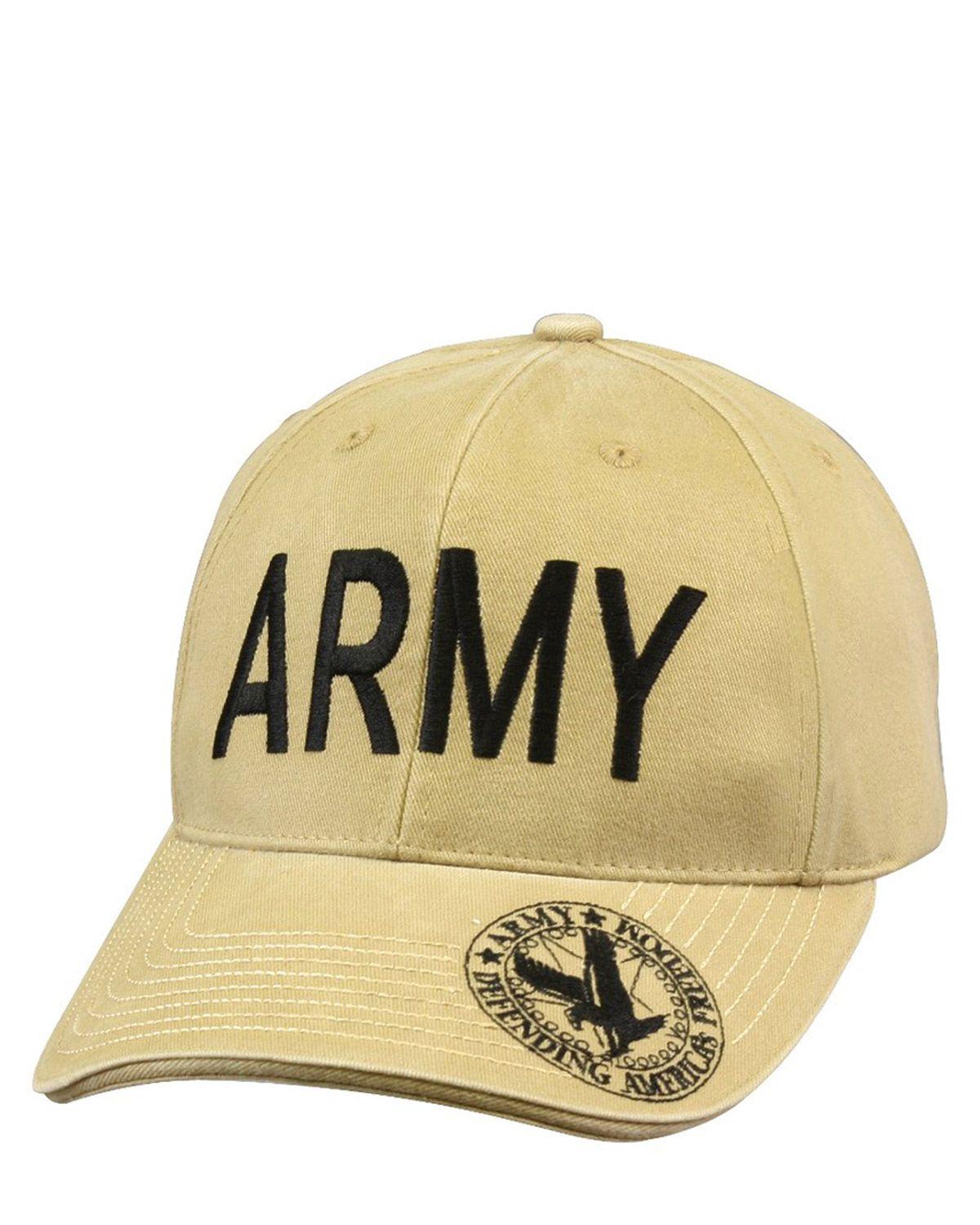 Rothco Vintage Deluxe Baseball Cap Insignia Khaki
