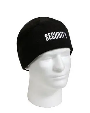 Rothco Security Polar Fleece Hue Sort med SECURITY - Huer & Hatte