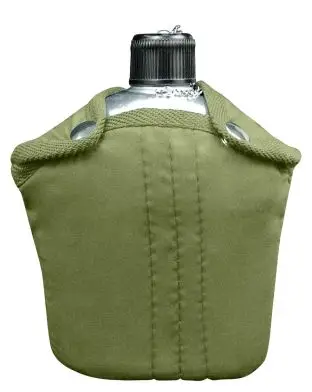 Rothco Aluminium Feltflaske m. Cover Oliven - Feltflasker