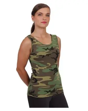 Rothco Stretch Tank Top Dame Woodland - Toppe