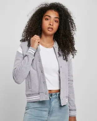 Urban Classics økologisk college-sweatjakke til kvinder - Jakker