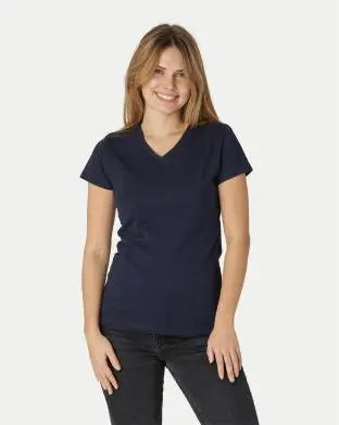 Neutral Dame Fitted V-neck T-Shirt - Neutral